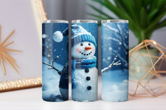 Download Snowman Blue Christmas Snowflake Tumbler - Lake Collection