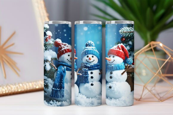 Download Snowman Blue Christmas Snowflake Tumbler - Lake Collection