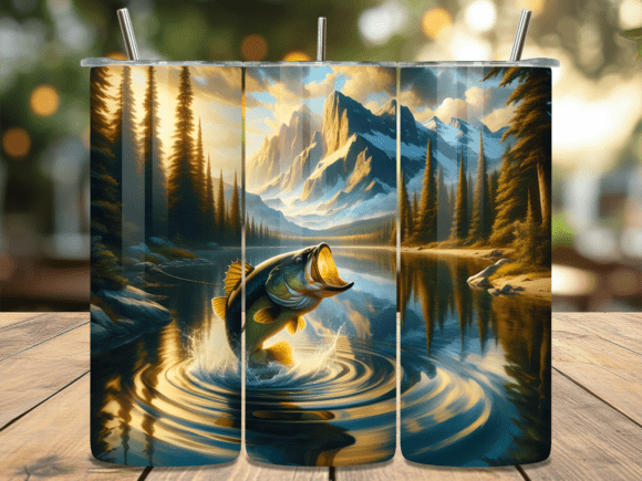 Download Serene Mountain Lake Fishing Tumbler PNG - Lake Collection