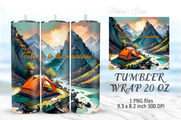 Download Mountains Tumbler Sublimation Wrap PNG - Tumbler sublimation Collection