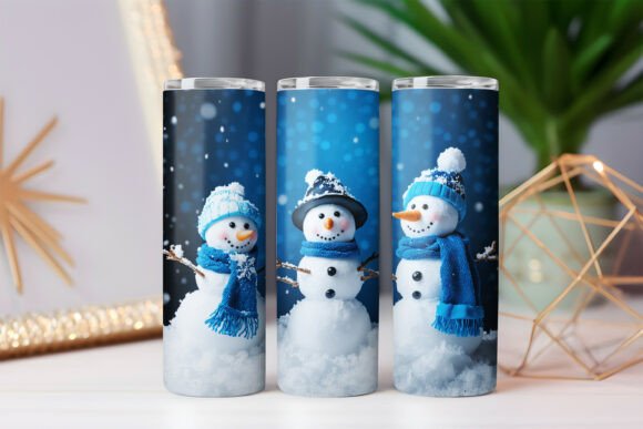 Download Snowman Blue Christmas Snowflake Tumbler - Lake Collection