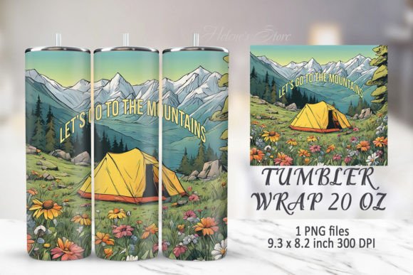 Download Mountains Tumbler Sublimation Wrap PNG - Tumbler sublimation Collection
