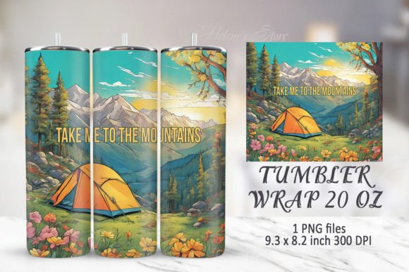 Download Mountains Tumbler Sublimation Wrap PNG - Tumbler sublimation Collection