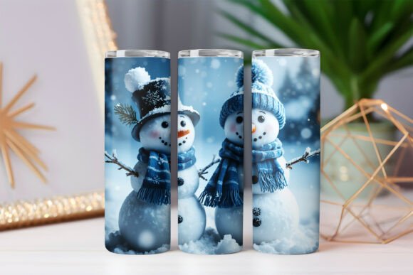 Download Snowman Blue Christmas Snowflake Tumbler - Lake Collection