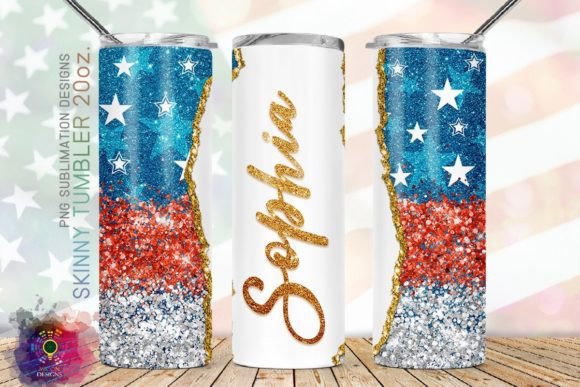 Download Add Name, Red White Blue Glitter Tumbler - Premium Resources